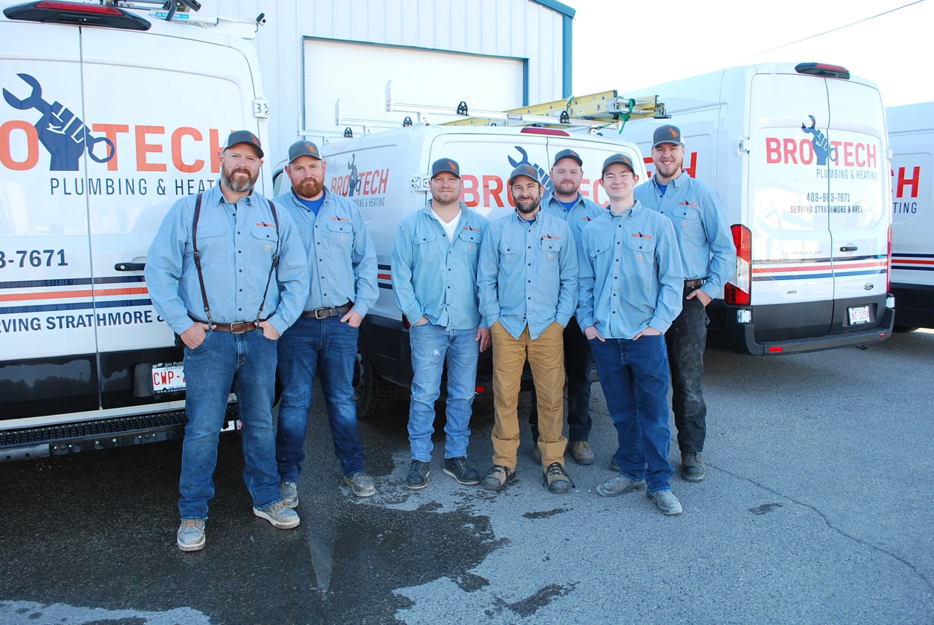 Bro-tech team member working in utility room